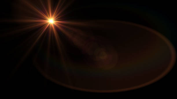 istock Lens flare  light over black background. easy to add overlay or screen filter over Photos 656180346