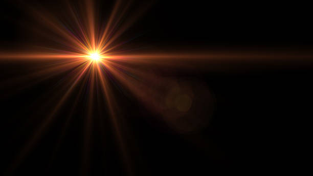 istock Lens flare  light over black background. easy to add overlay or screen filter over Photos 656181090