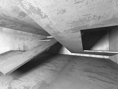 Empty dark abstract concrete room interior architecture background. 3d render illustration