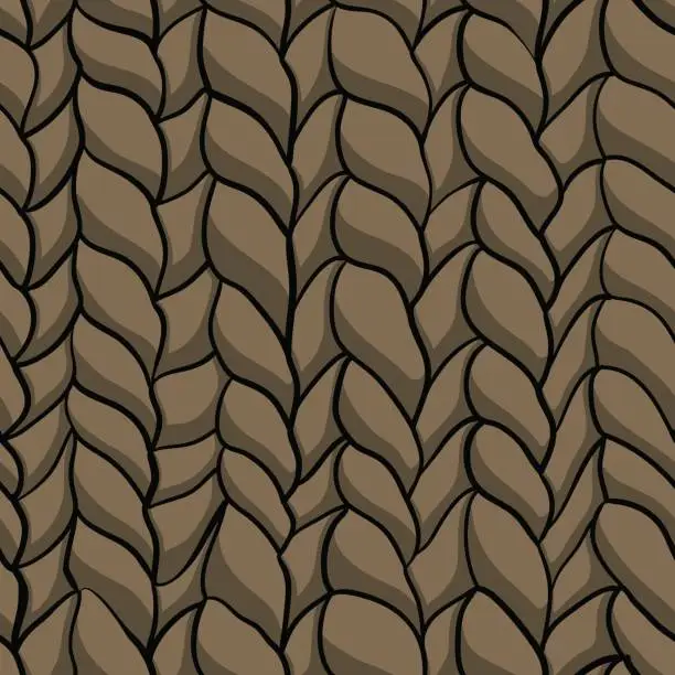 Vector illustration of Seamless knitted brown pattern