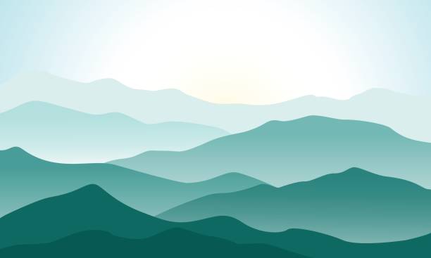 illustrazioni stock, clip art, cartoni animati e icone di tendenza di paesaggio montano con una bellissima alba estiva - carpathian mountain range adventure mountain peak mountain