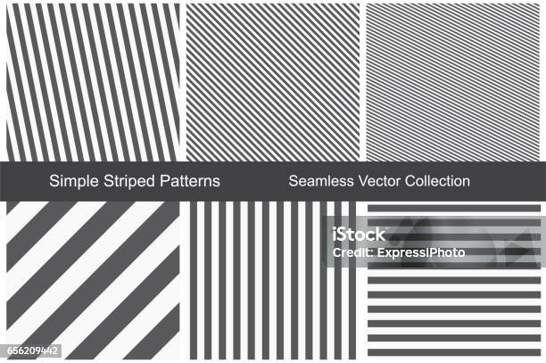 Striped Patterns Seamless Vector Collection Stock Illustration - Download Image Now - Striped, Backgrounds, Pattern