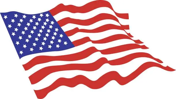 Vector illustration of American flag vector color