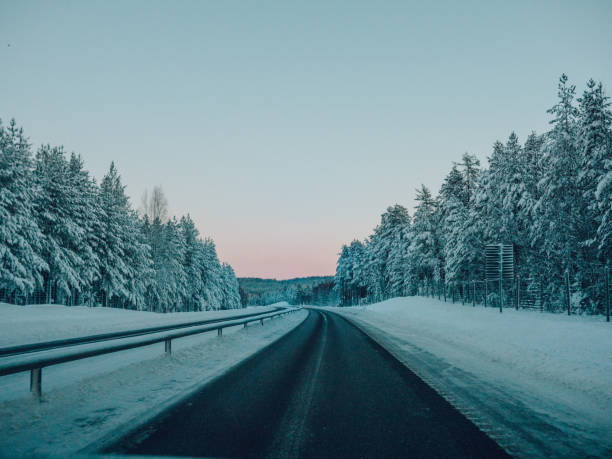 Winter road in Scandinavia