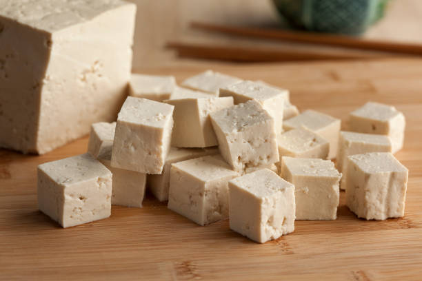 istock Fresh cut pieces of tofu 656231876
