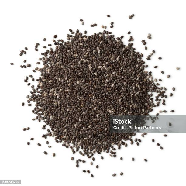 Heap Of Chia Seeds Stock Photo - Download Image Now - Chia seed, White Background, Cut Out