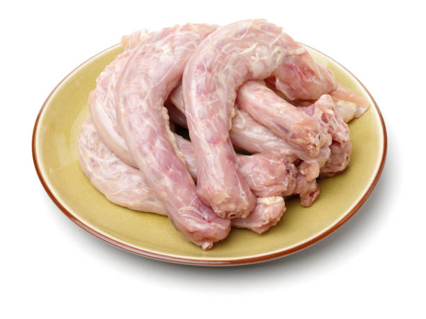 istock Chicken  neck  meat on the plate   isolated on white background 656235538