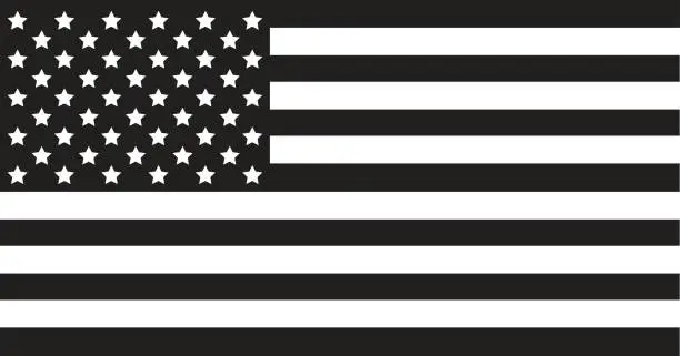 Vector illustration of USA Flag Black