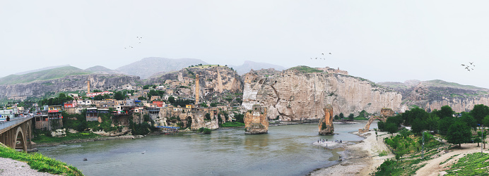 A Hasankeyf scenery. In the near future a bridge will be built in this area and all historical buildings will be underwater, Batman, Turkey - 05/12/2012