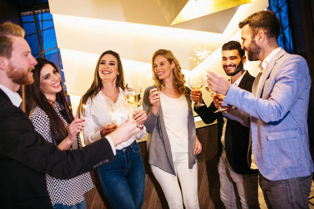 istock Group of friends on a night out 656263506