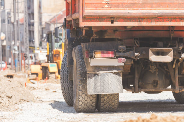 istock Truck on a construction site with sand, dirt and cement. 656268204