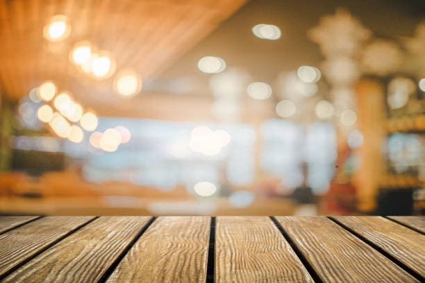 istock Old Wooden table with Restaurants Or the coffee shop background 656271550