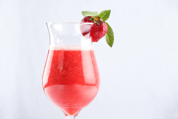 istock Red strawberry summer smoothie decorated with mint 656271554