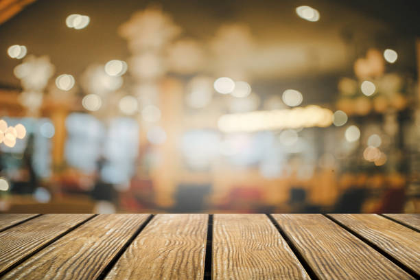 istock Old Wooden table with Restaurants Or the coffee shop background 656271646