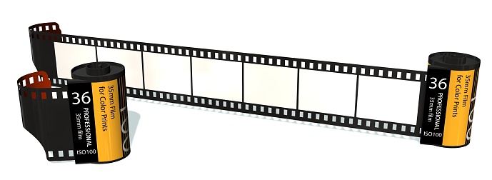 35mm camera photo film container isolated on white