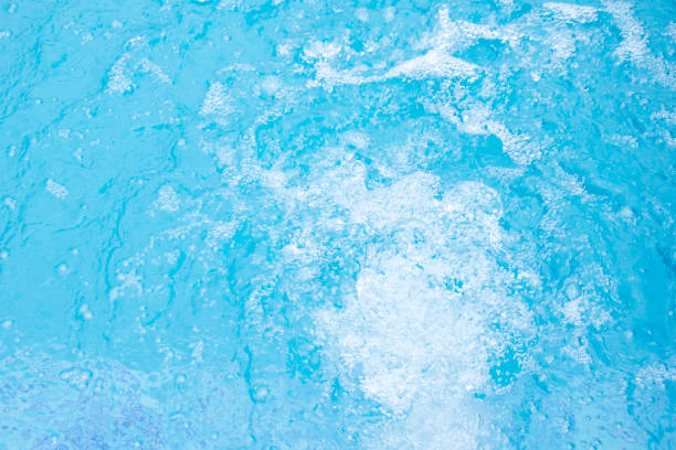 istock Blue clear fresh Water in hot tub. Spa massage background. 656283108