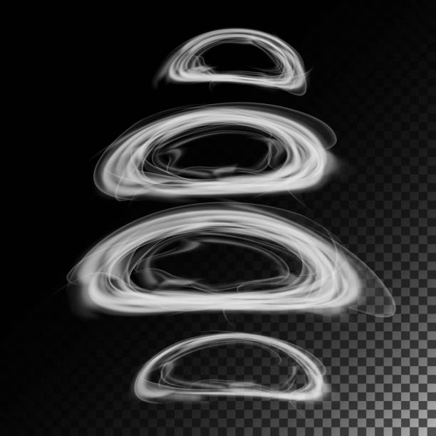 ilustrações de stock, clip art, desenhos animados e ícones de realistic cigarette smoke waves vector. 3d illustration. smoking symbols on gray. smoke rings - smoke smoking abstract wave pattern