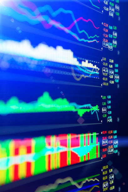 istock Data analyzing in forex market: the charts and quotes on display. Analytics U.S. dollar index DXYO. 656286906