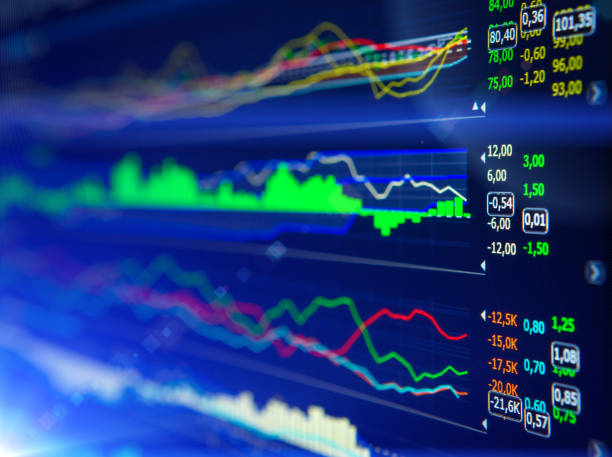 istock Data analyzing in forex market: the charts and quotes on display. Analytics U.S. dollar index DXYO. 656286932