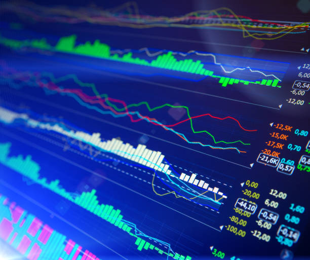 istock Data analyzing in forex market: the charts and quotes on display. Analytics U.S. dollar index DXYO. 656286950