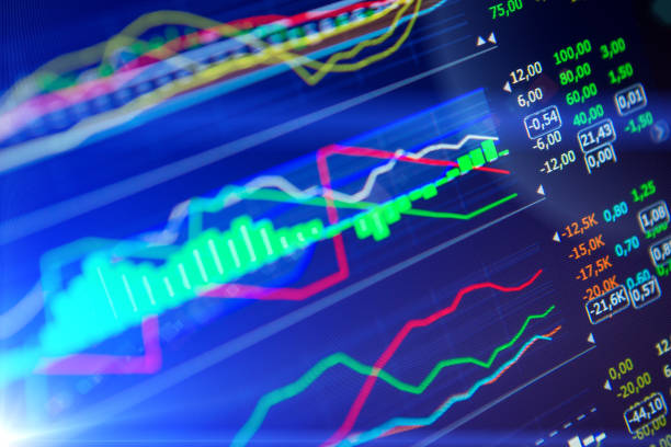 istock Data analyzing in forex market: the charts and quotes on display. Analytics U.S. dollar index DXYO. 656286976