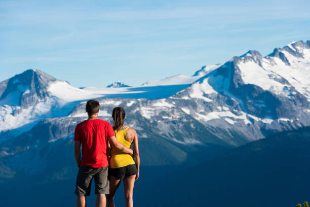 istock Couple on a stunning hike in the mountains 656288108