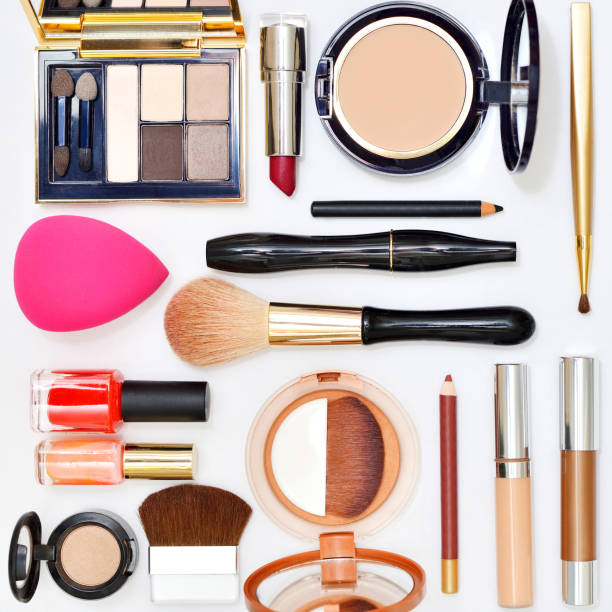 istock Make up products on wooden background 656296612