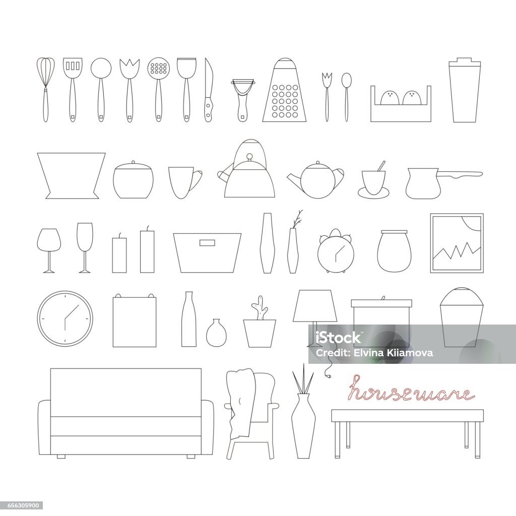Houseware Sample Houseware Vector Elements Stock Illustration - Download Image Now ...
