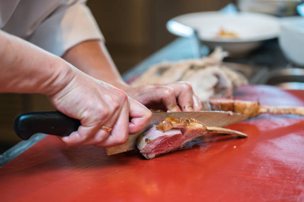 istock Rack of lamb sliced by chef 656310906