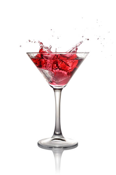istock Splash in glass of a pink alcoholic cocktail 656314536