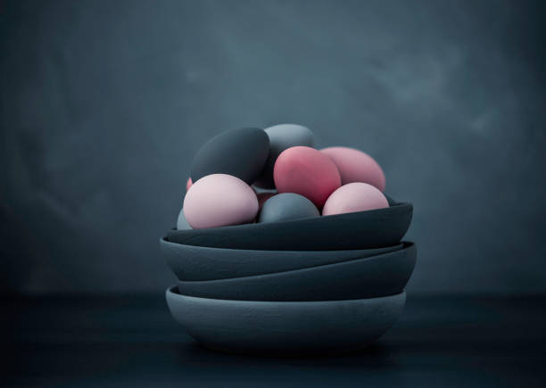 istock Easter still life arrangement with hand painted ombre eggs 656314818