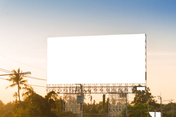 Blank billboard for new advertisement stock photo