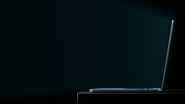 istock Laptop with light emitting from monitor 656318958