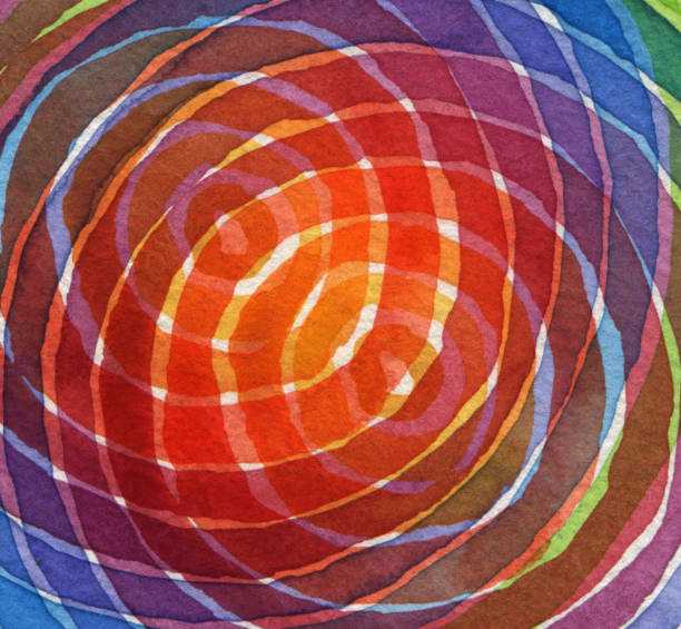 istock Abstract rainbow acrylic and watercolor circle painted background. Texture paper. 656325322