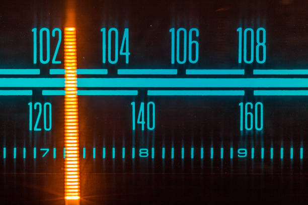 istock Glowing Dial Pointer Of Vintage Stereo Receiver 656326290