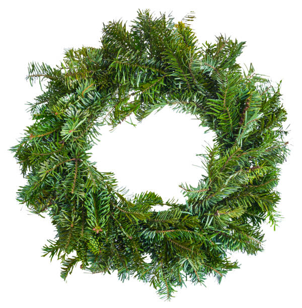 istock Christmas wreath isolated on white background 656329052