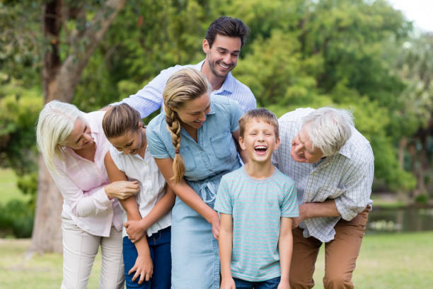 istock Multi-generation family enjoying together in park 656339108