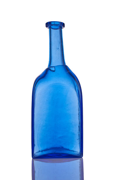 istock Blue glass bottle handmade 656340172