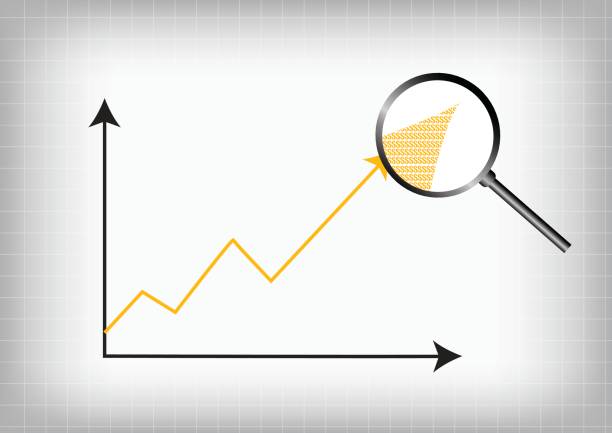 Vector : Line graph chart with dollars symbol in the arrow vector art illustration