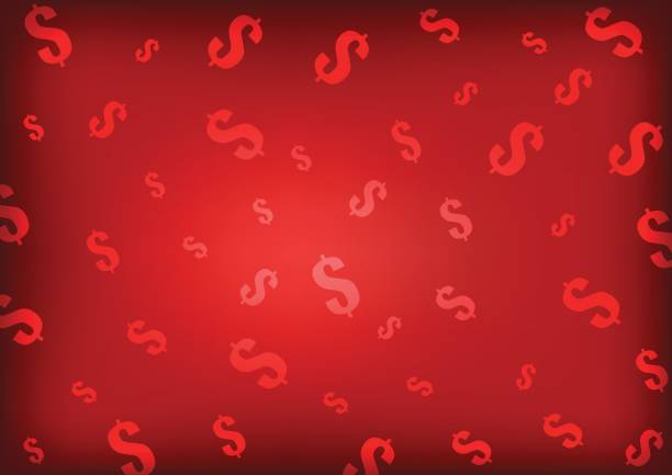 ベクター: 赤の背景にドル記号 - finance drawing sketch currency symbol点のイラスト素材／クリップアート素材／マンガ素材／アイコン素材