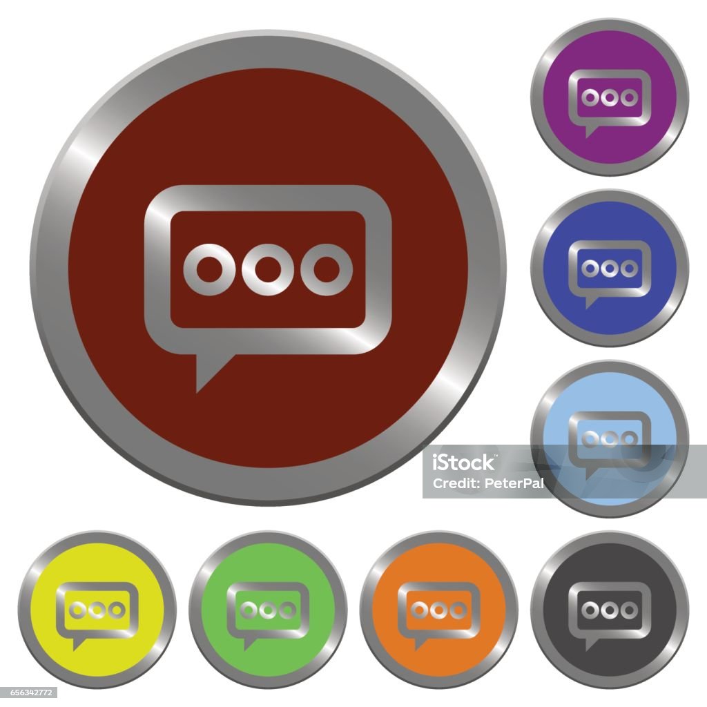 Chat Button Simple Color Working Chat Buttons Stock Illustration - Download Image Now ...