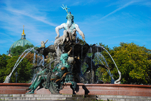 Monument to Neptune on Alexanderplatz in the center of Berlin