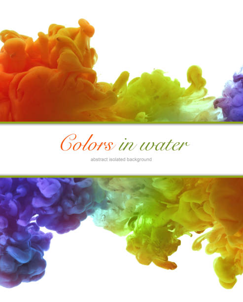 istock Acrylic colors and ink in water. Abstract frame background. Isolated on white. 656349632