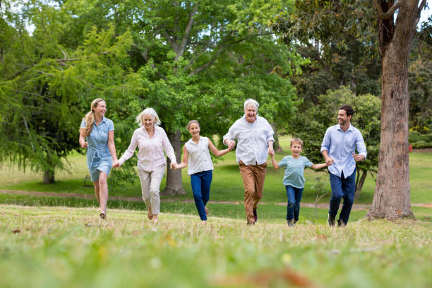 istock Multi-generation family enjoying together in park 656349814