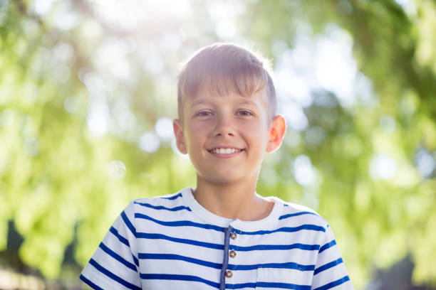 istock Portrait of smiling boy in park 656350516