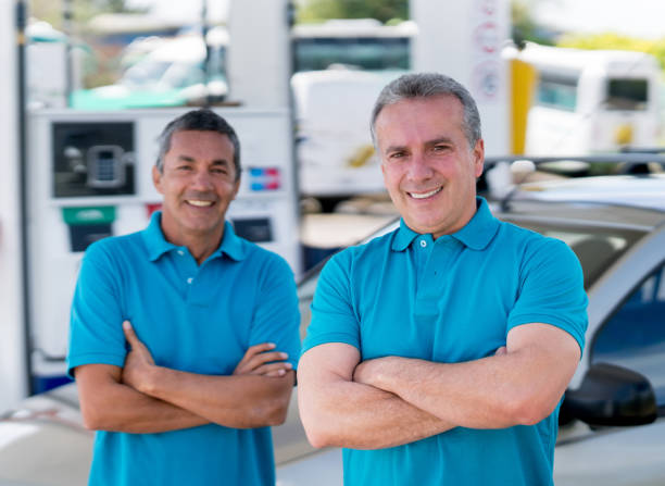 istock Men working at a gas station 656353506