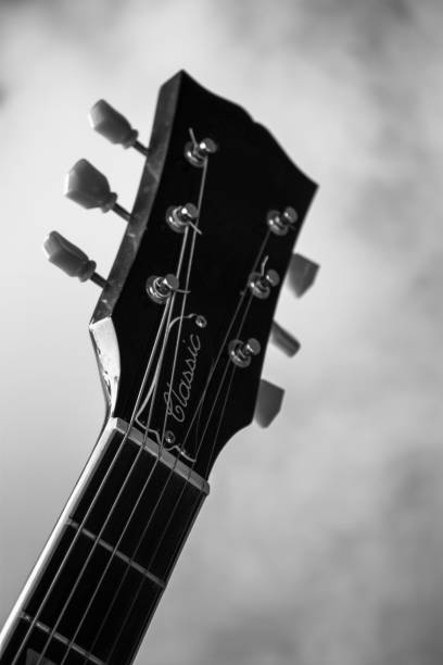 istock black and white guitar with smoke 656369818