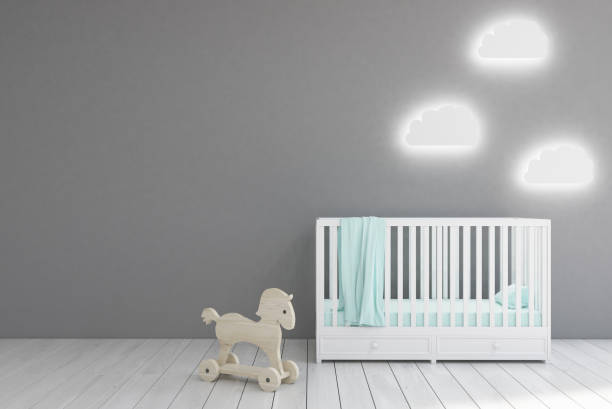 istock Baby’s room, gray walls 656374332