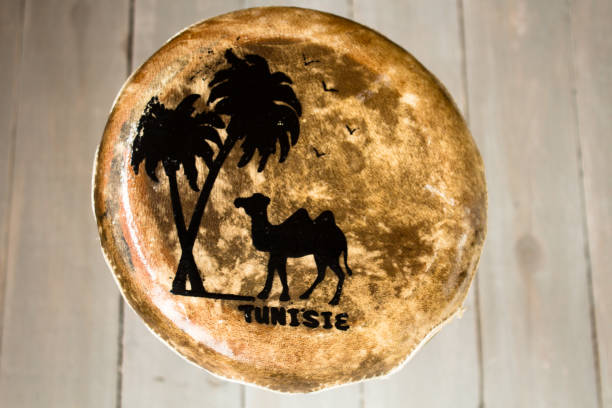 istock leather handmade drum with the inscription Tunisia 656378014