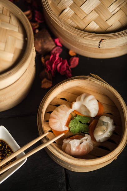 istock Dim Sum dumplings. Chinese traditional food 656378184